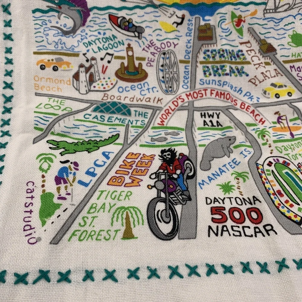 Catstudio Daytona Beach Dish Hand Towel Kitchen Bar Bathroom Florida Nascar 2018